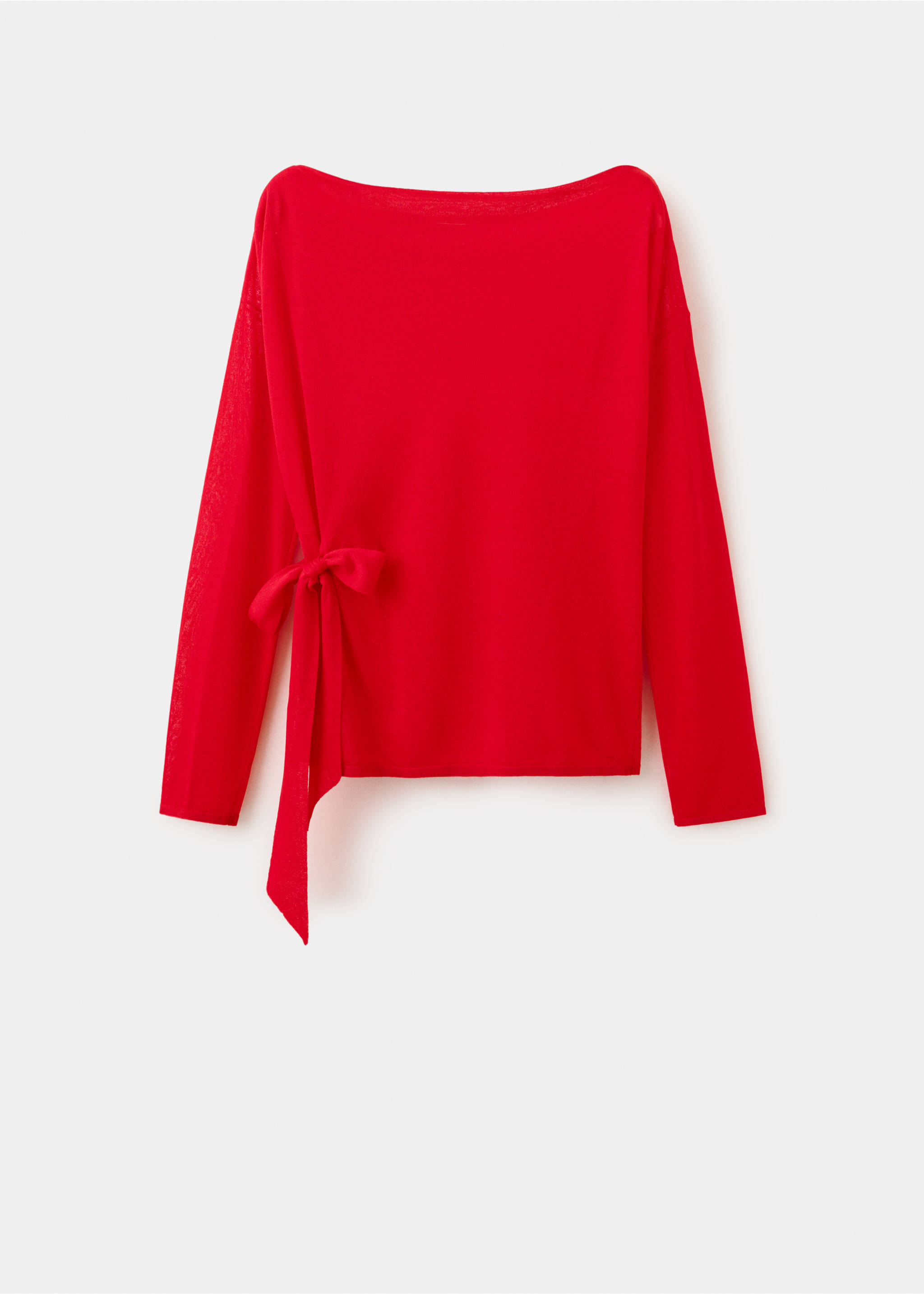 Fine-knit bow sweater - Изделие без модели, Красный. Ref: 37034073-00.