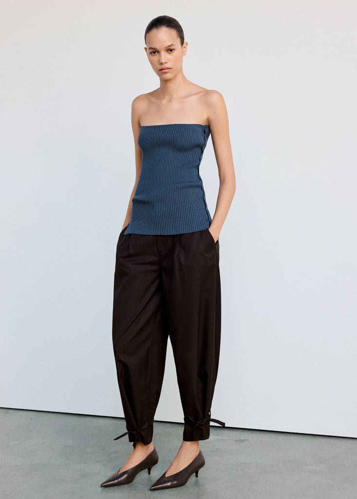 Top with multi-position buttons — Petrol Blue