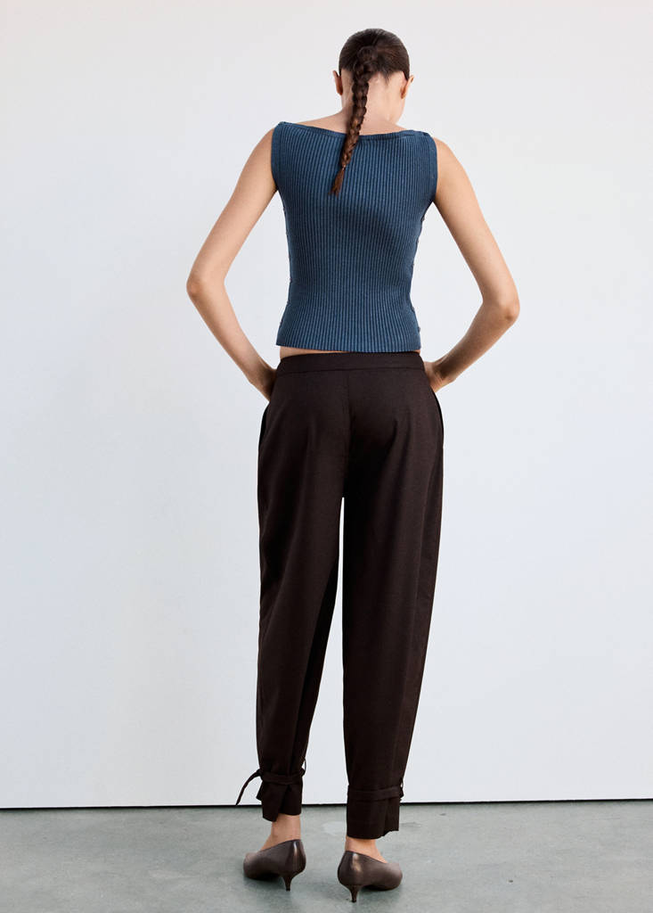 Top with multi-position buttons — Petrol Blue