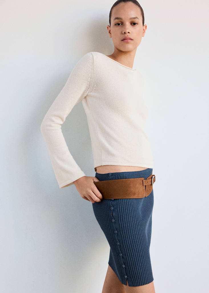 Top with multi-position buttons — Petrol Blue