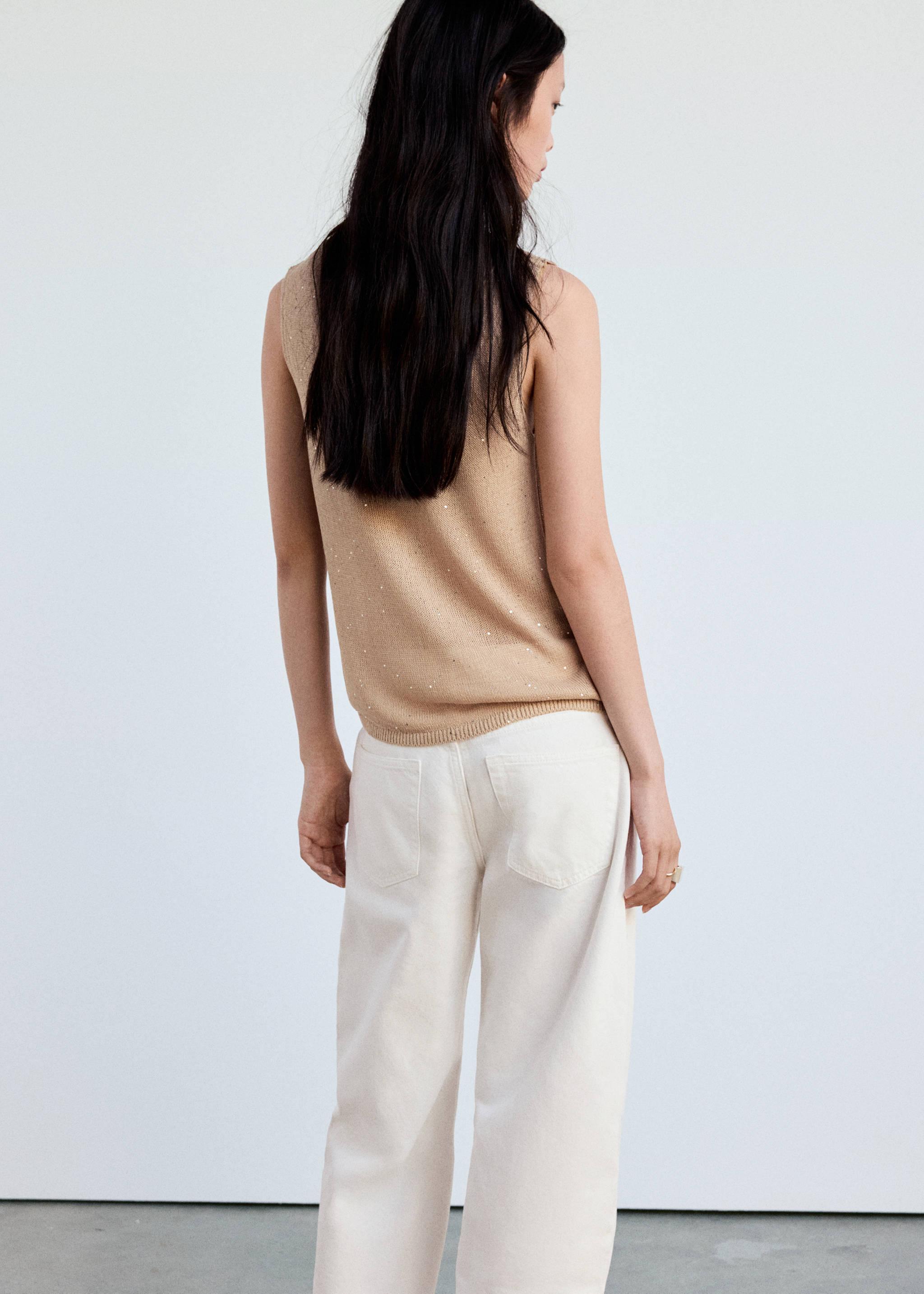Knitted top with sequin detail - Reverse of the article
