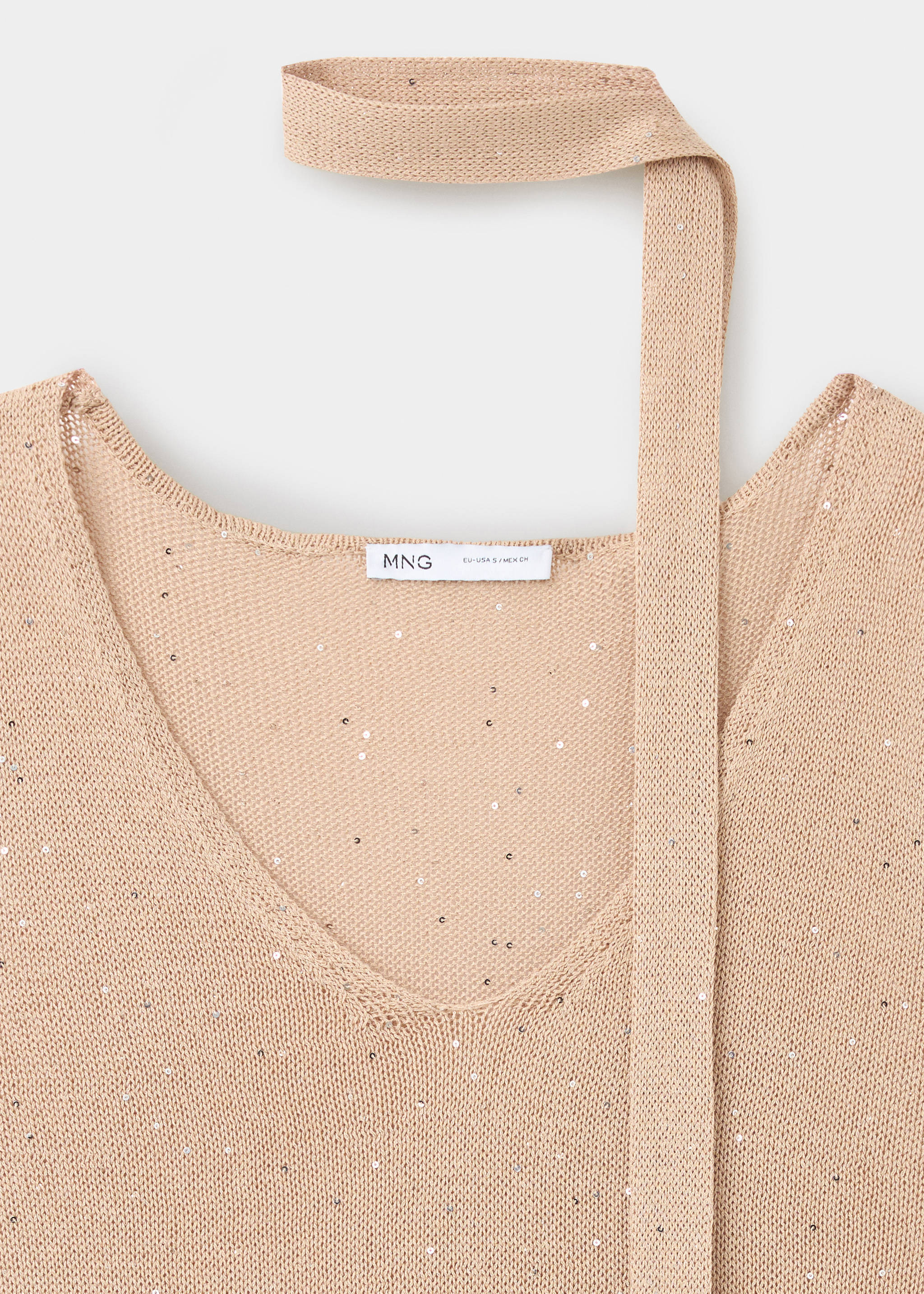 Knitted top with sequin detail - Details of the article 0