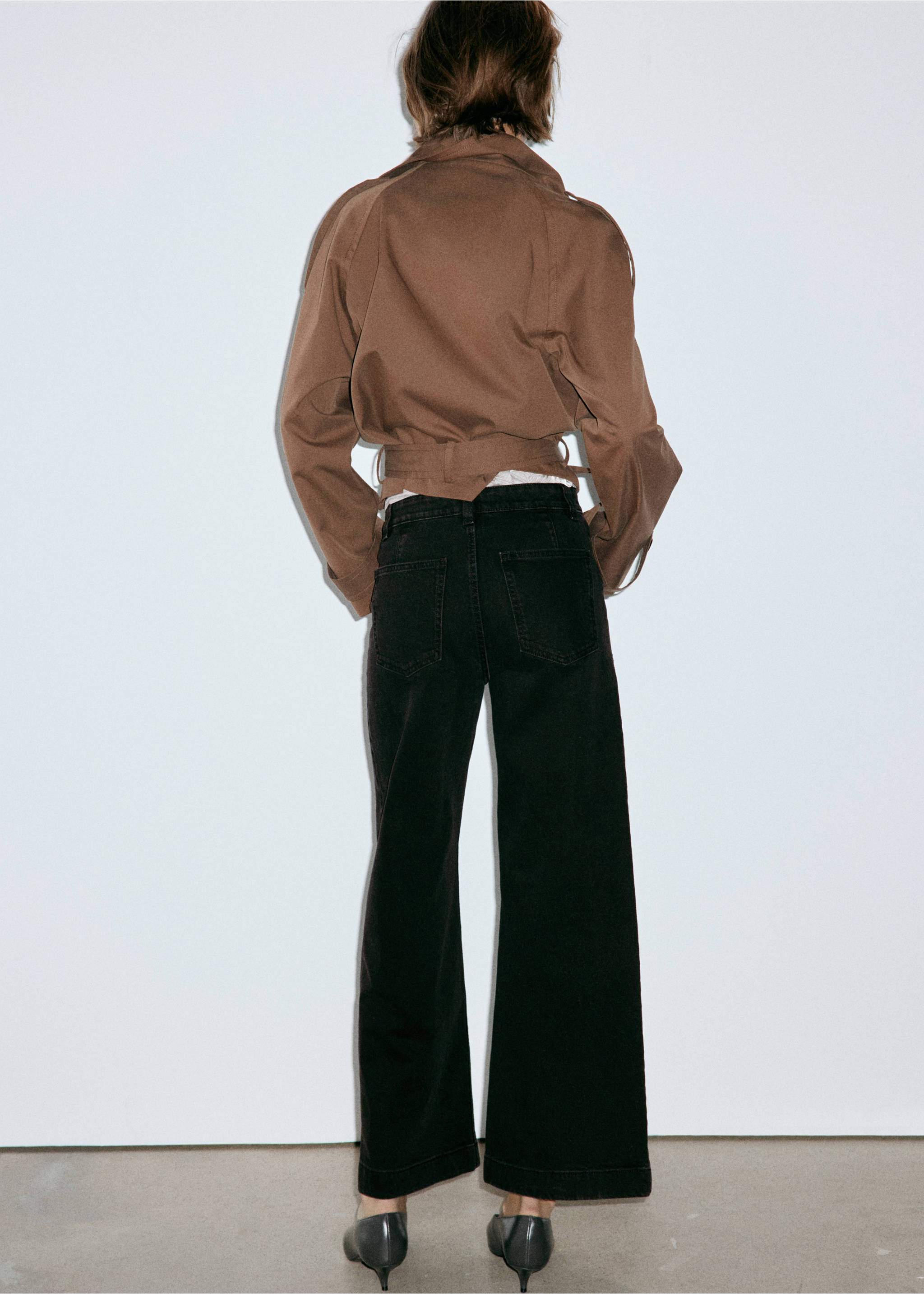 Catherin culotte high-rise jeans - Reverse of the article, Black denim. Ref: 37034077-00.