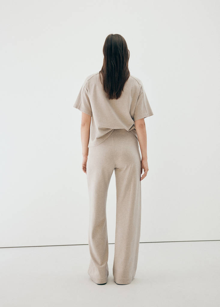 Maternity T-shirt with stitching detail — Ecru
