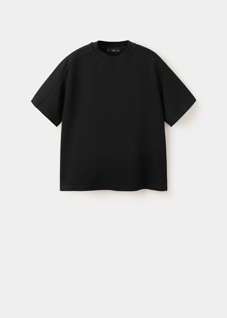 Maternity T-shirt with stitching detail — Black