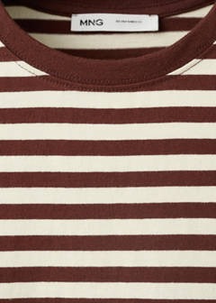 Striped cotton T-shirt — Brown 6