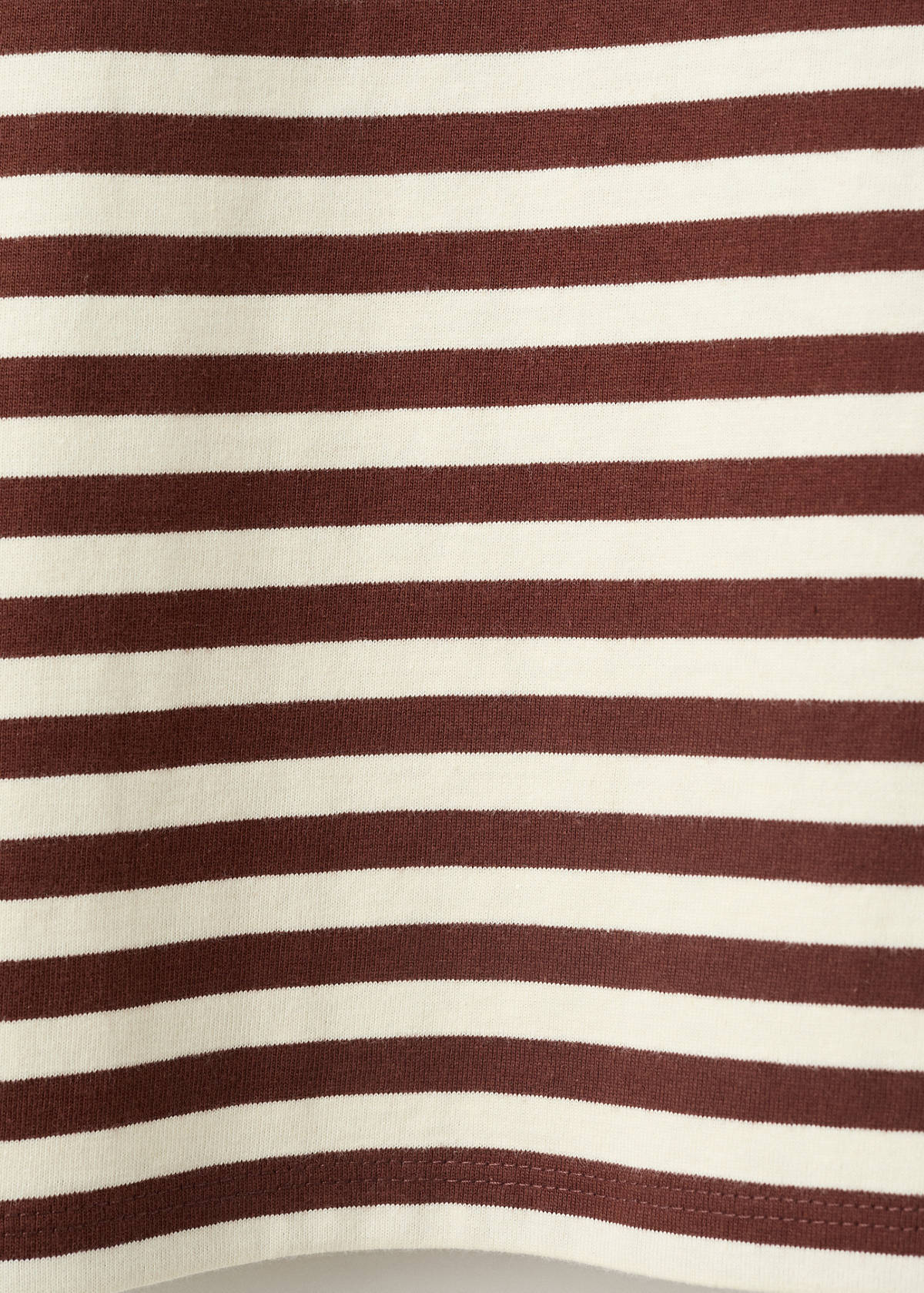 Striped cotton T-shirt — Brown