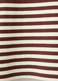 Striped cotton T-shirt — Brown 7