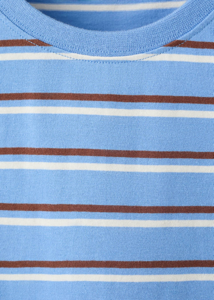 Striped cotton T-shirt — Blue