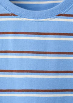 Striped cotton T-shirt — Blue 6