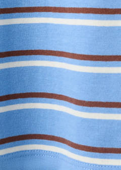 Striped cotton T-shirt — Blue 7