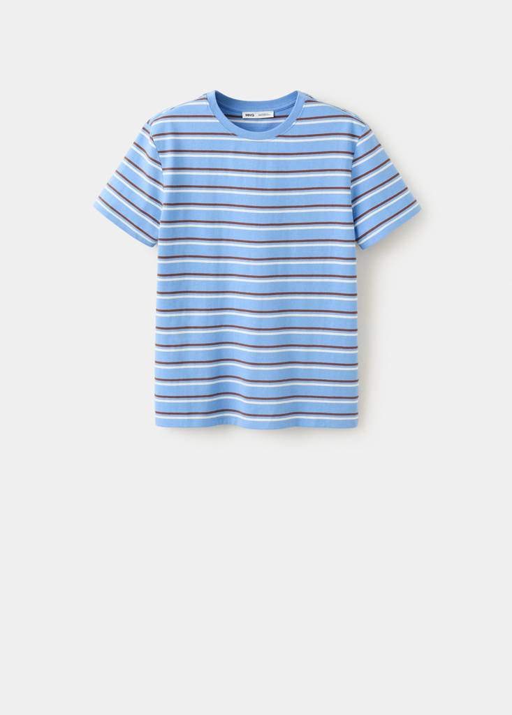 Striped cotton T-shirt — Blue