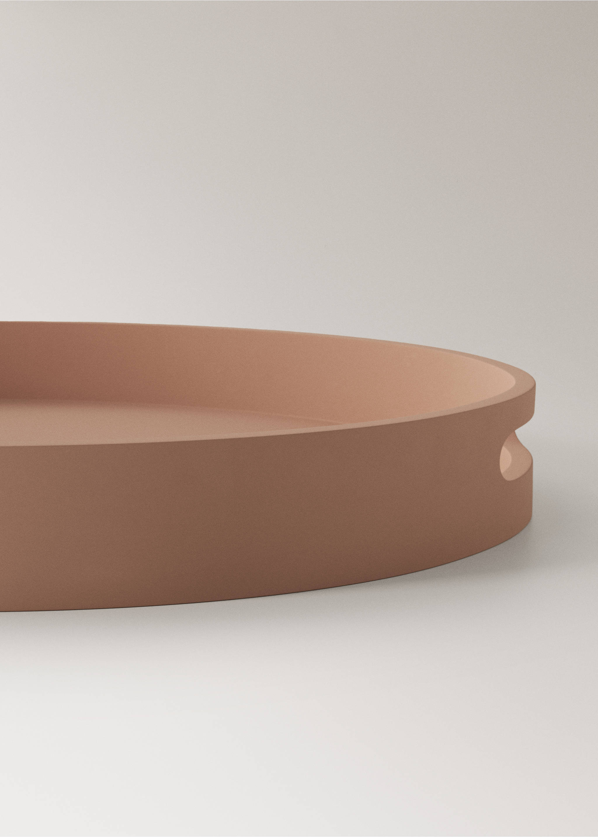 Large oval tray with handles - Details of the article 1, Pink. Ref: 37034081-00.