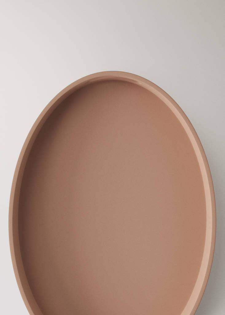 Large oval tray with handles — Pink