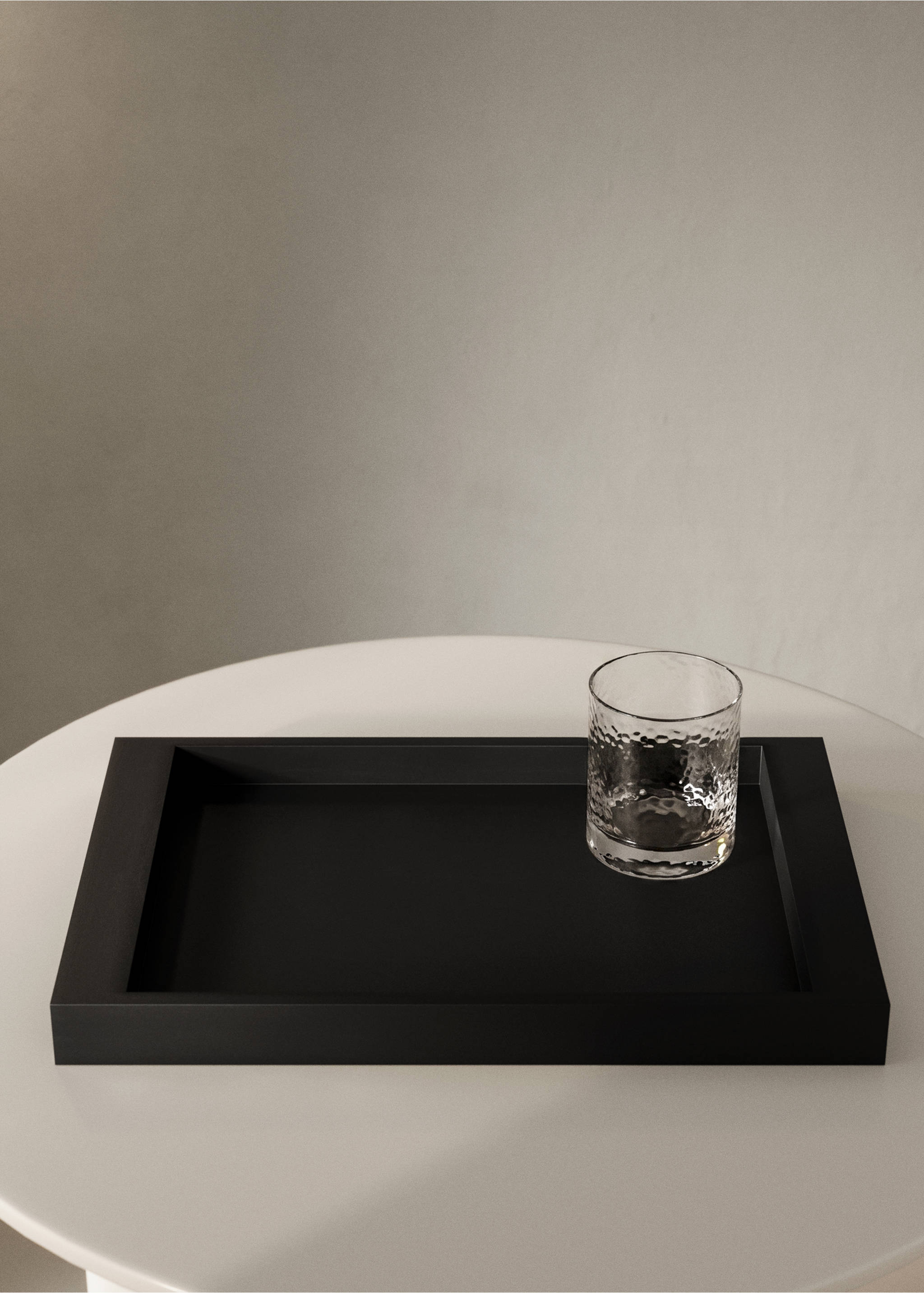 Medium rectangular wooden tray - General plane, Black. Ref: 37034082-00.