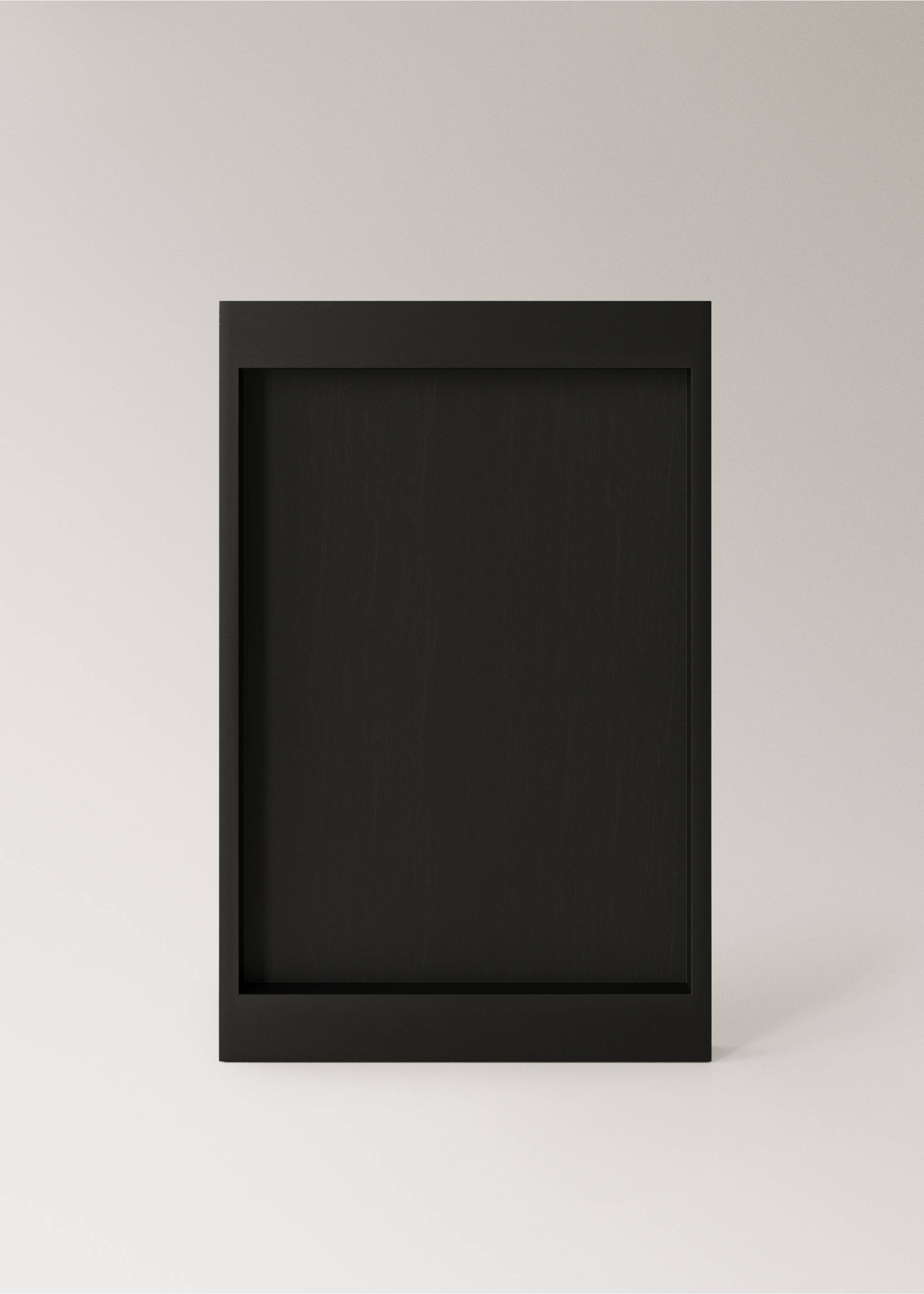 Medium rectangular wooden tray - Article without model, Black. Ref: 37034082-00.