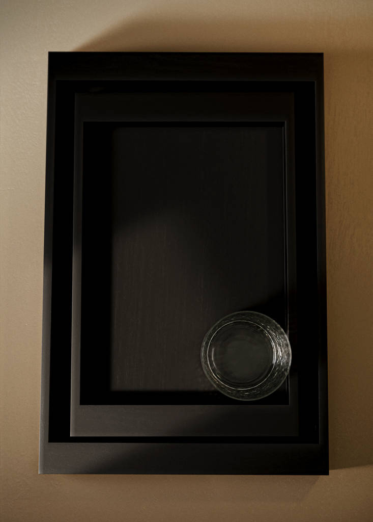 Large rectangular wooden tray — Black