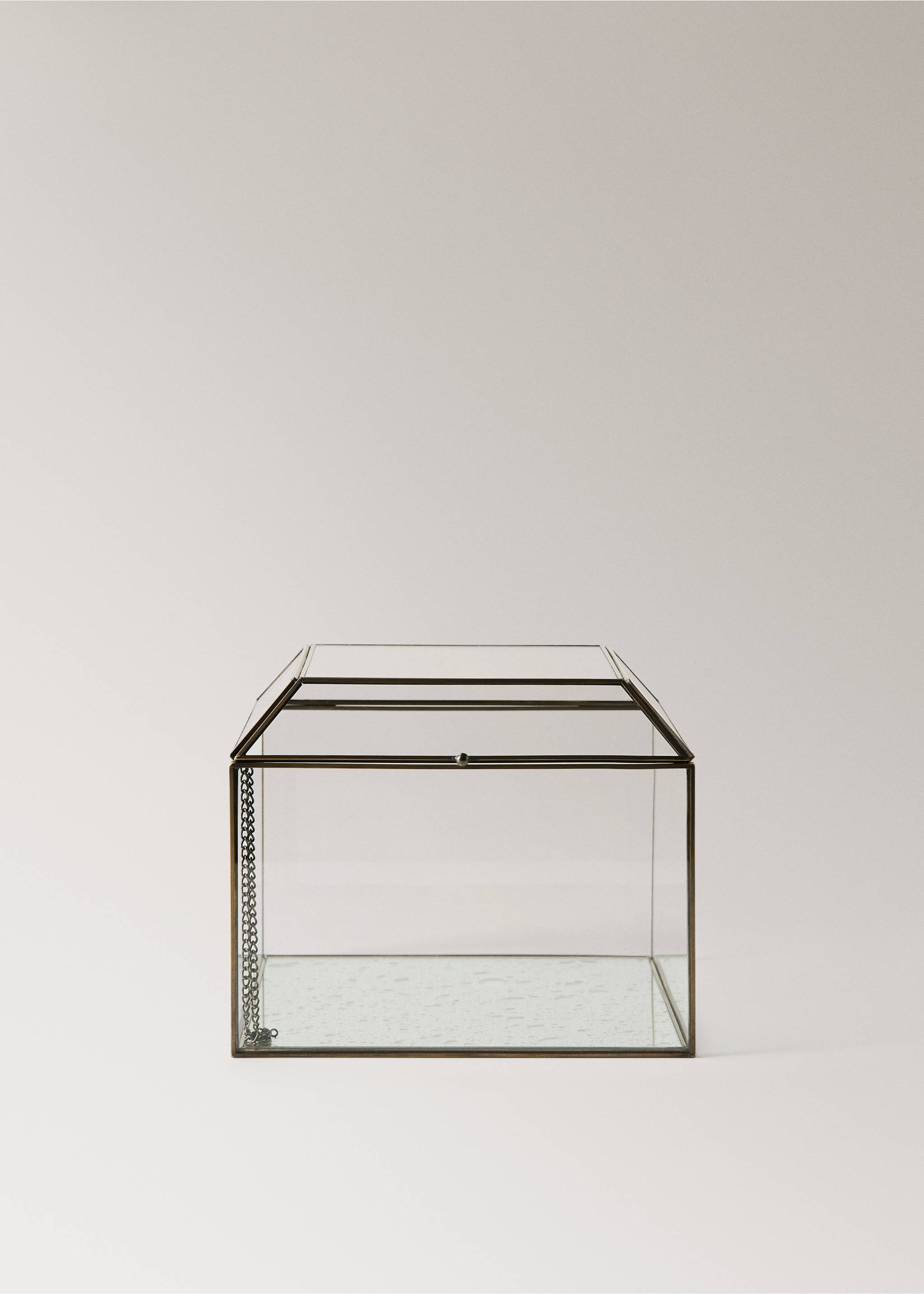 Medium metal-edged box - Article without model, Gold. Ref: 37034087-00.