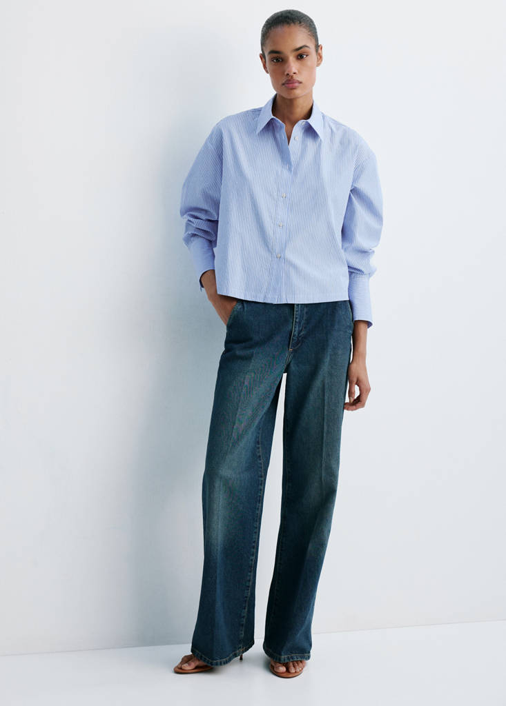 Striped shirt with strass — Sky Blue