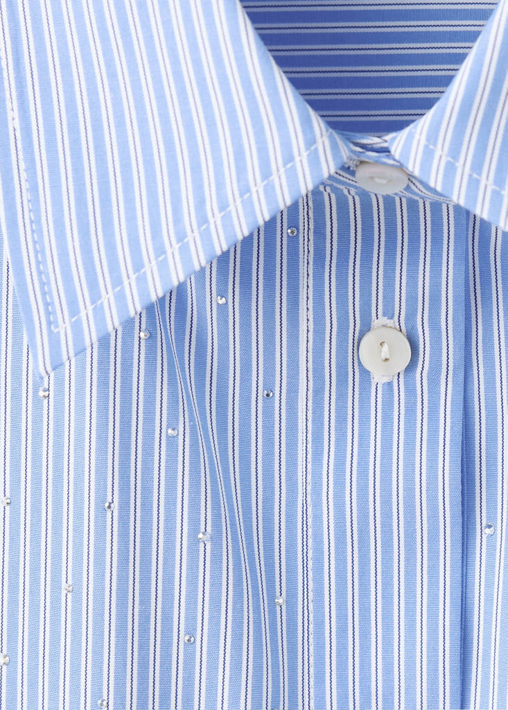 Striped shirt with strass — Sky Blue