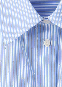 Striped shirt with strass — Sky Blue 6