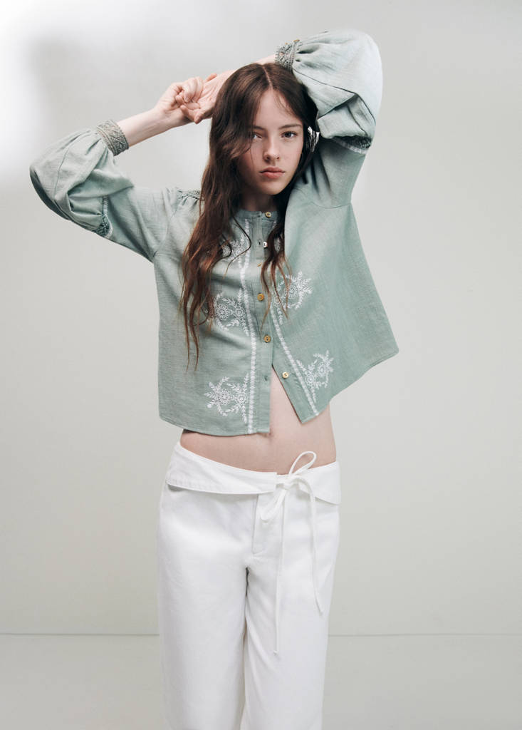Mango Blouse Hope In Vert Menthe