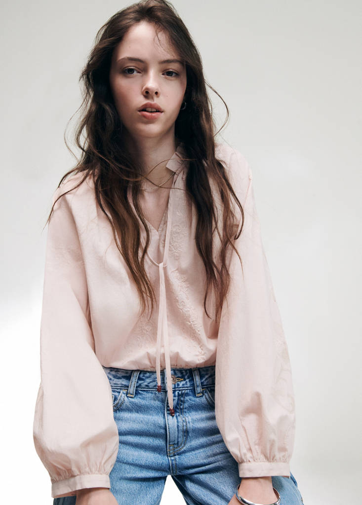 Mango Blouse Iris In Rose Pastel