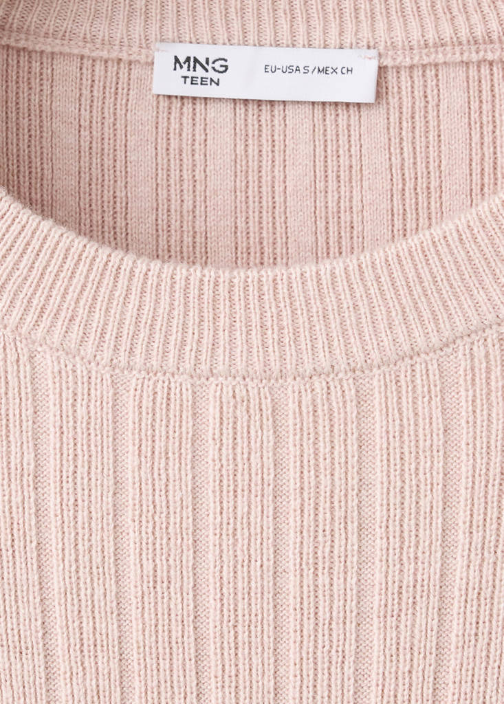 Knitted ribbed sweater — Pastel Pink