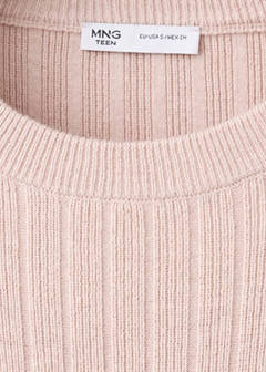 Knitted ribbed sweater — Pastel Pink 6
