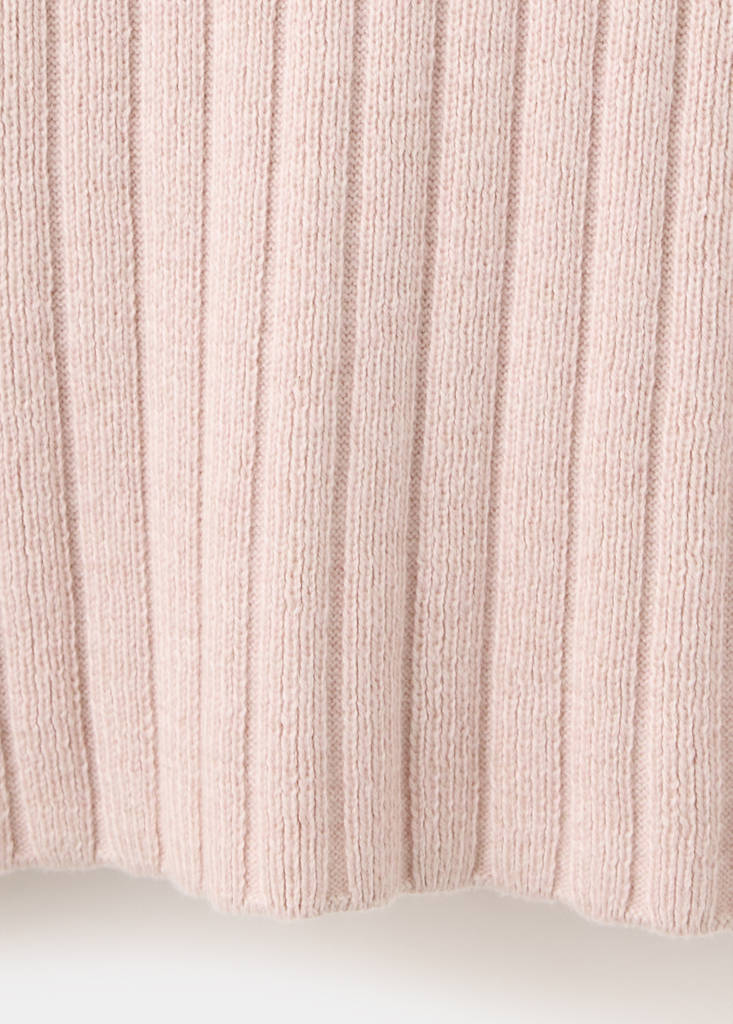 Knitted ribbed sweater — Pastel Pink