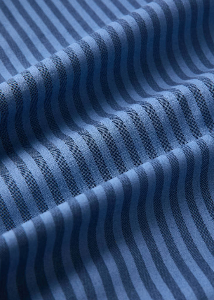 Percale cotton duvet cover 200 thread count fine kodak stripe print Bed 180/200 — Indigoblau