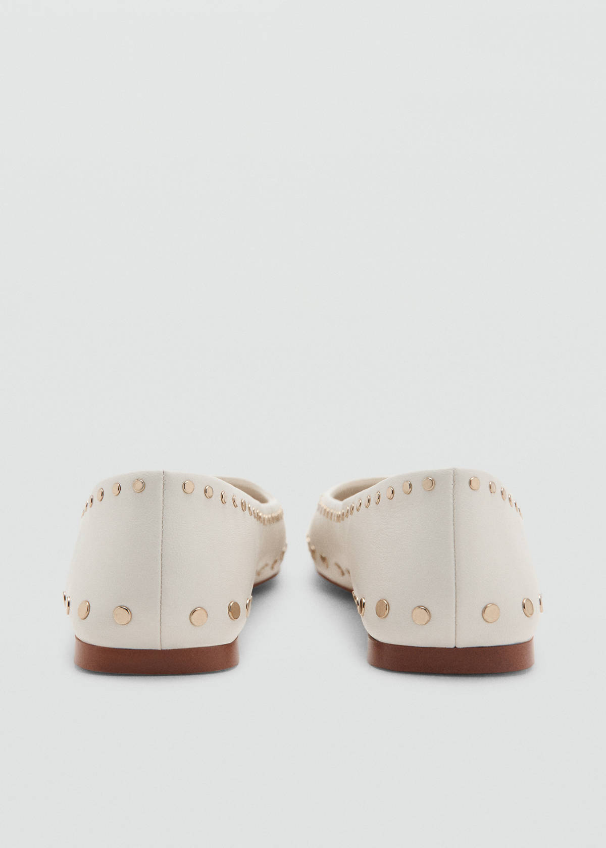 Studded ballet flats — White