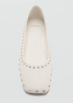 Studded ballet flats — White 4