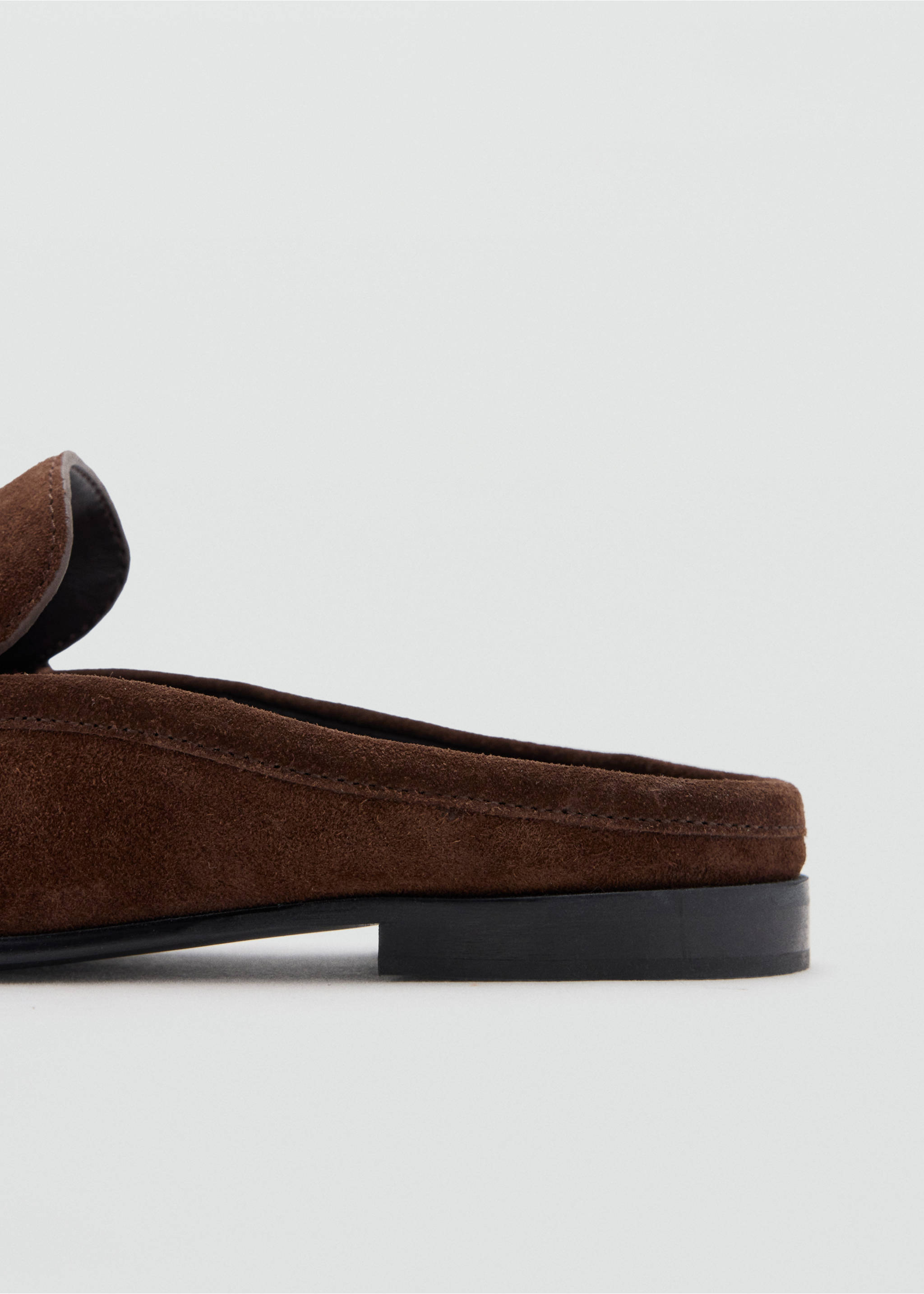 Backless suede loafer - Details of the article 1, Chocolate. Ref: 37034102-00.