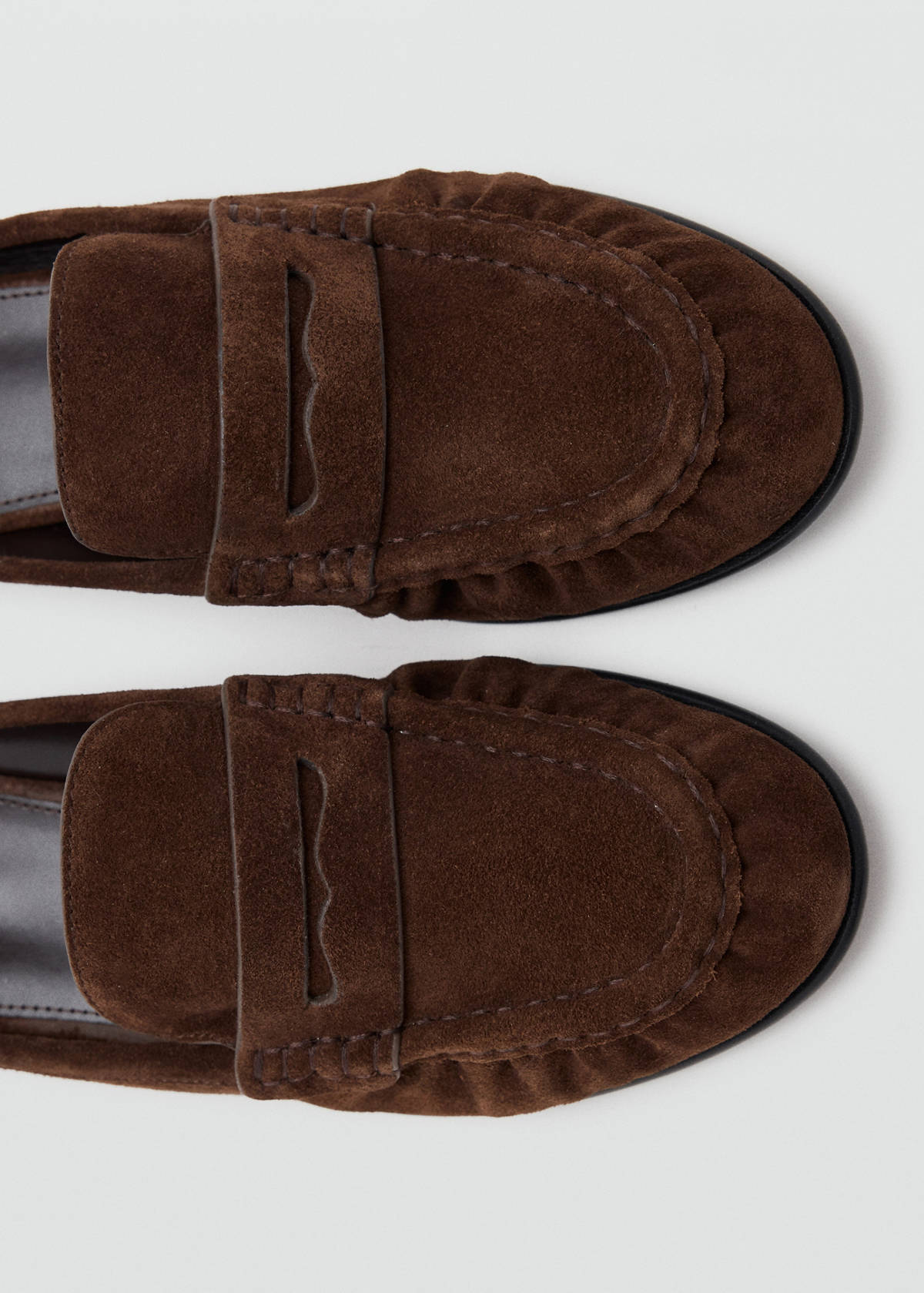Backless suede loafer — Chocolate