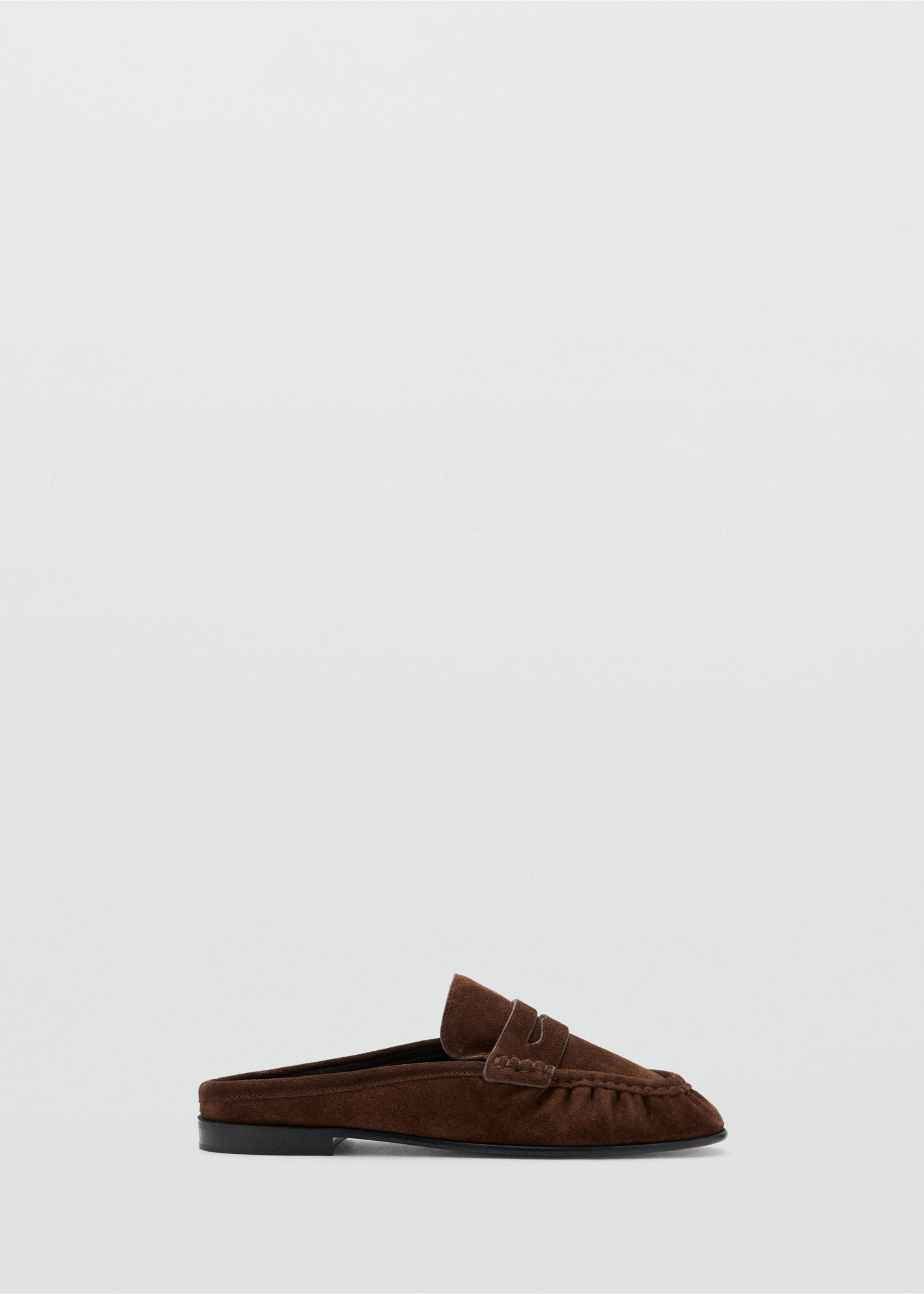 Backless suede loafer - Article without model, Chocolate. Ref: 37034102-00.