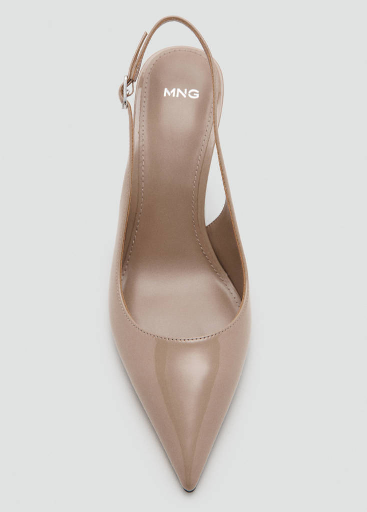 Patent heeled shoes — Nude