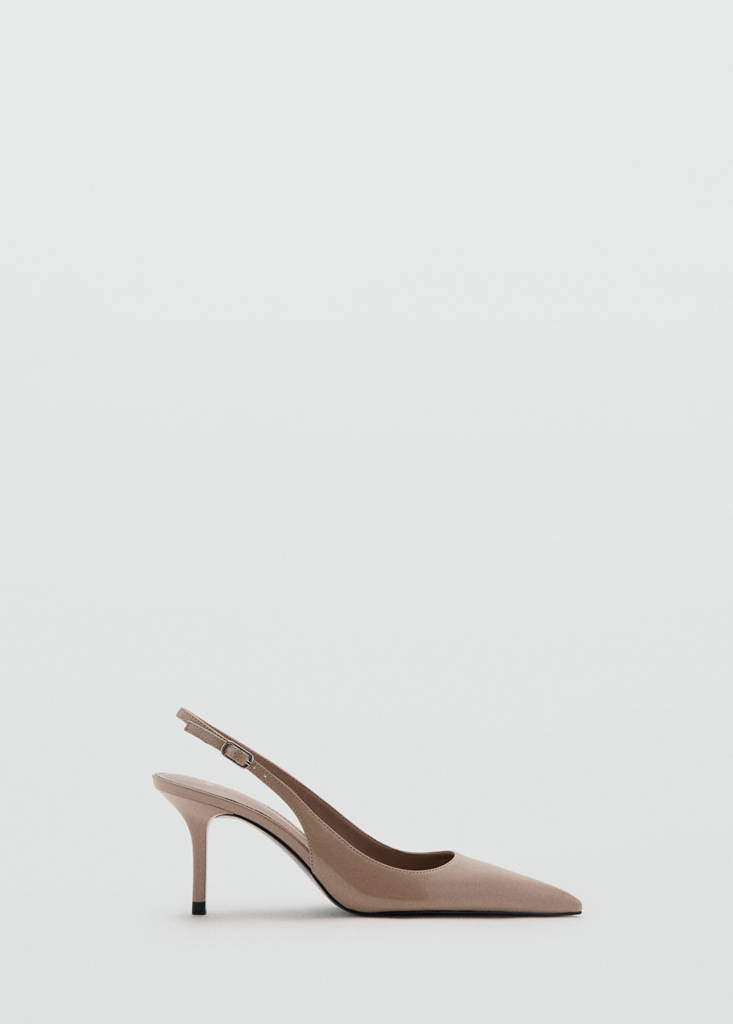 Patent heeled shoes — Nude