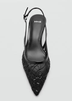 Kitten-heel shoes embroidered with sequins — Black 6