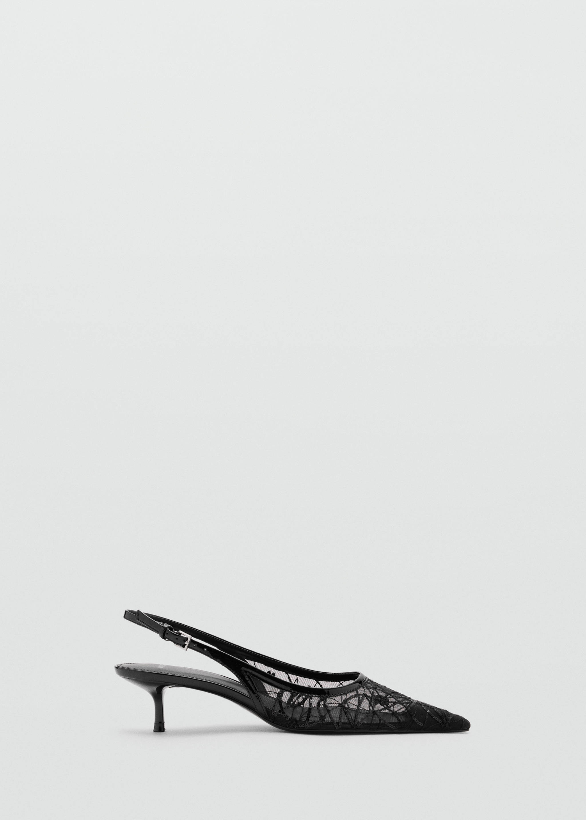 Kitten-heel shoes embroidered with sequins - Article without model