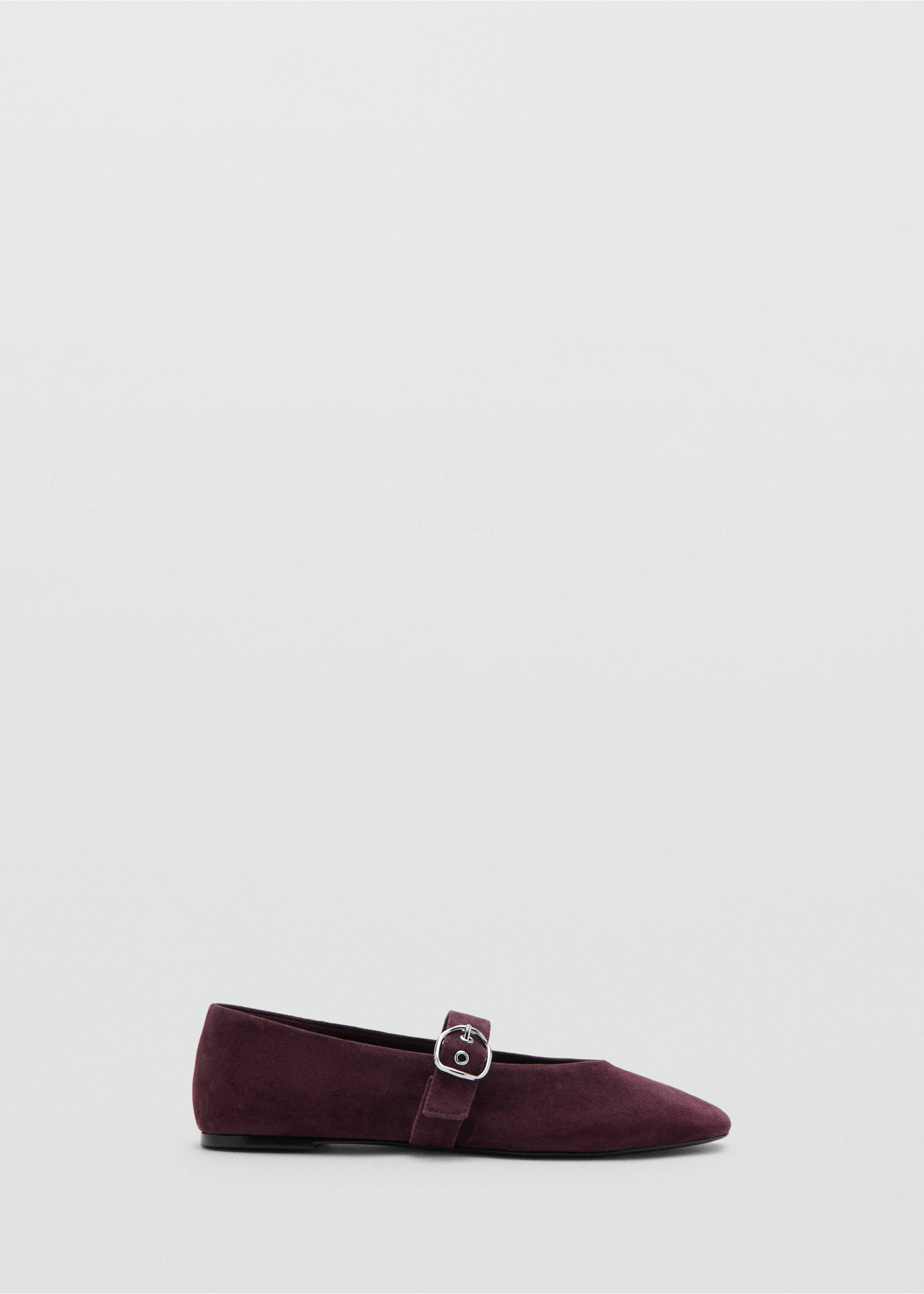 Buckle suede ballerina - Article without model, Burgundy. Ref: 37034105-00.