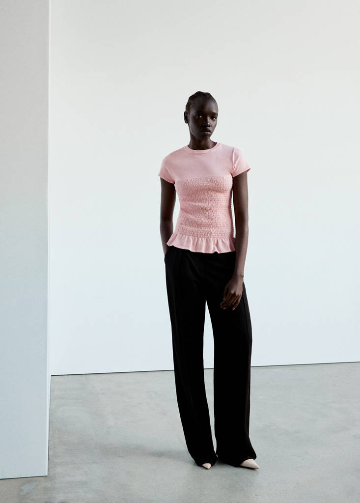 Flying honeycomb knit sweater — Light Pink