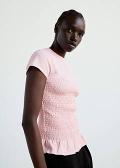 Flying honeycomb knit sweater — Light Pink 1