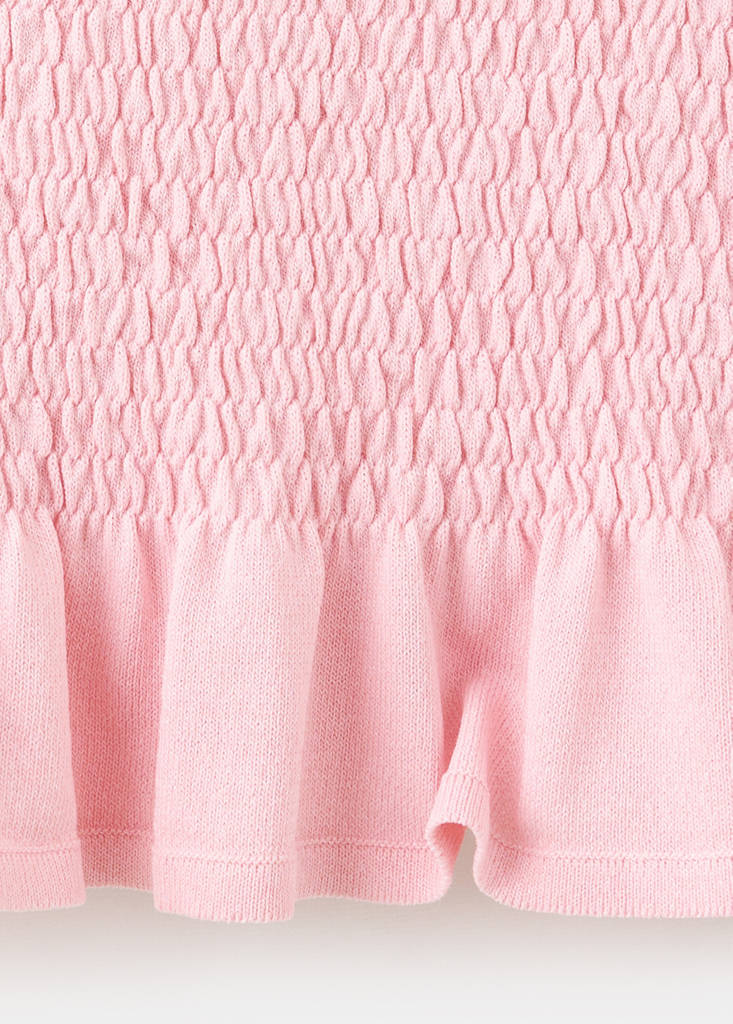 Flying honeycomb knit sweater — Light Pink
