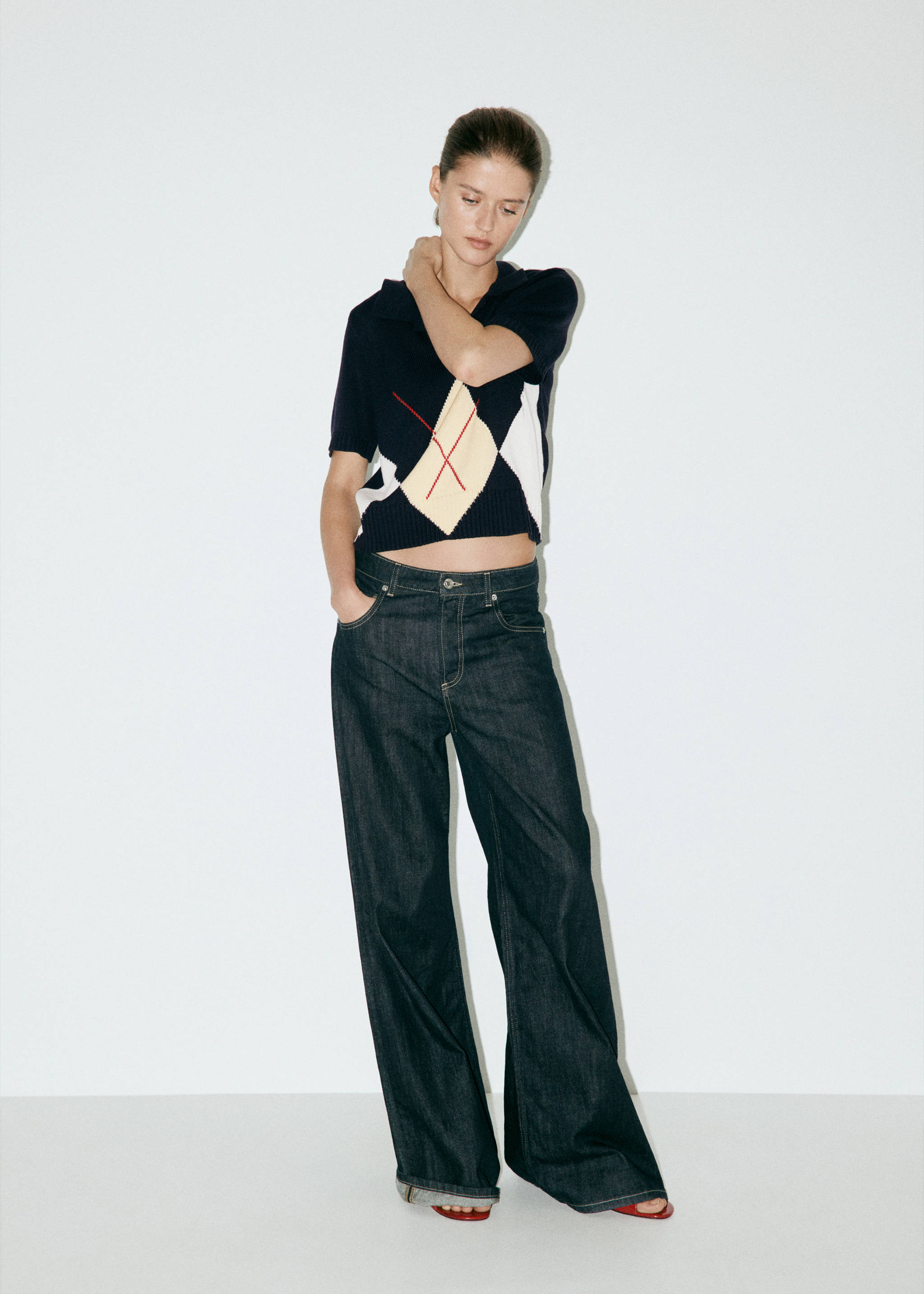 Argyle polo-neck sweater - Загальний план