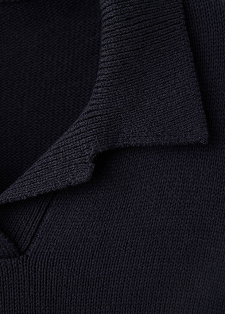 Polo neck argyle jumper — Navy