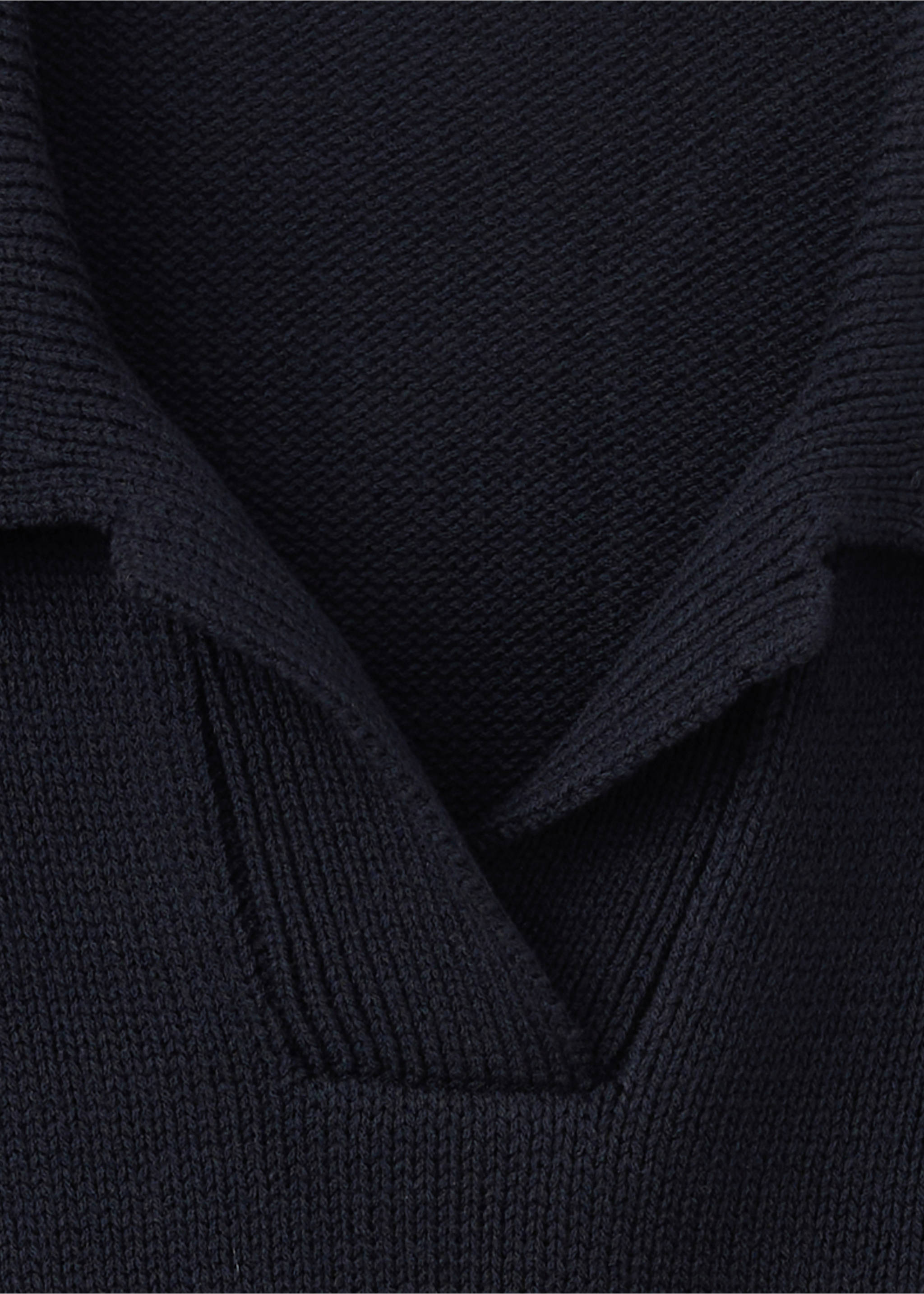 Argyle polo-neck sweater - Details of the article 0, Navy. Ref: 37034107-00.