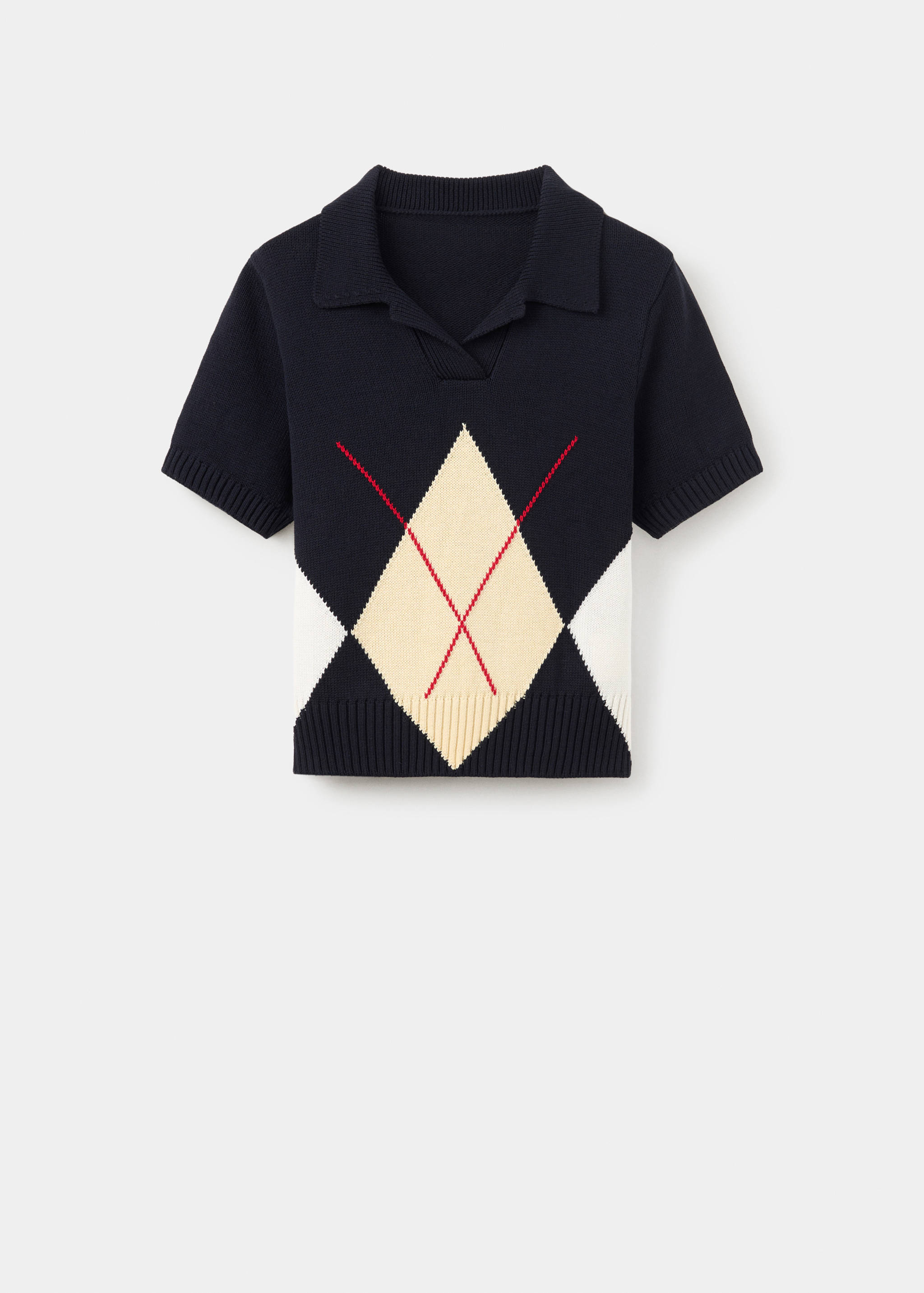 Argyle polo-neck sweater - Article without model