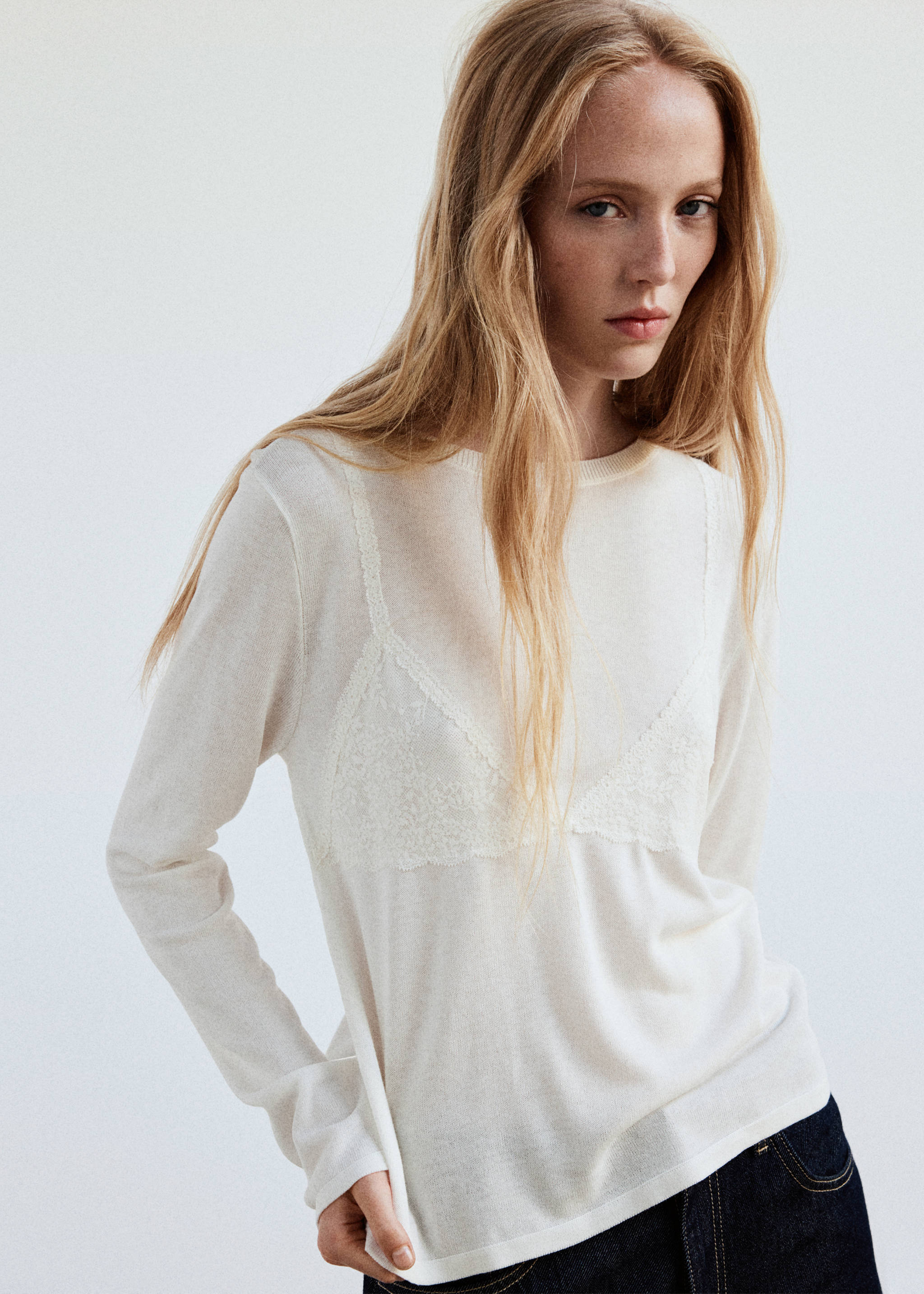 Jersey bralette encaje - Plano medio