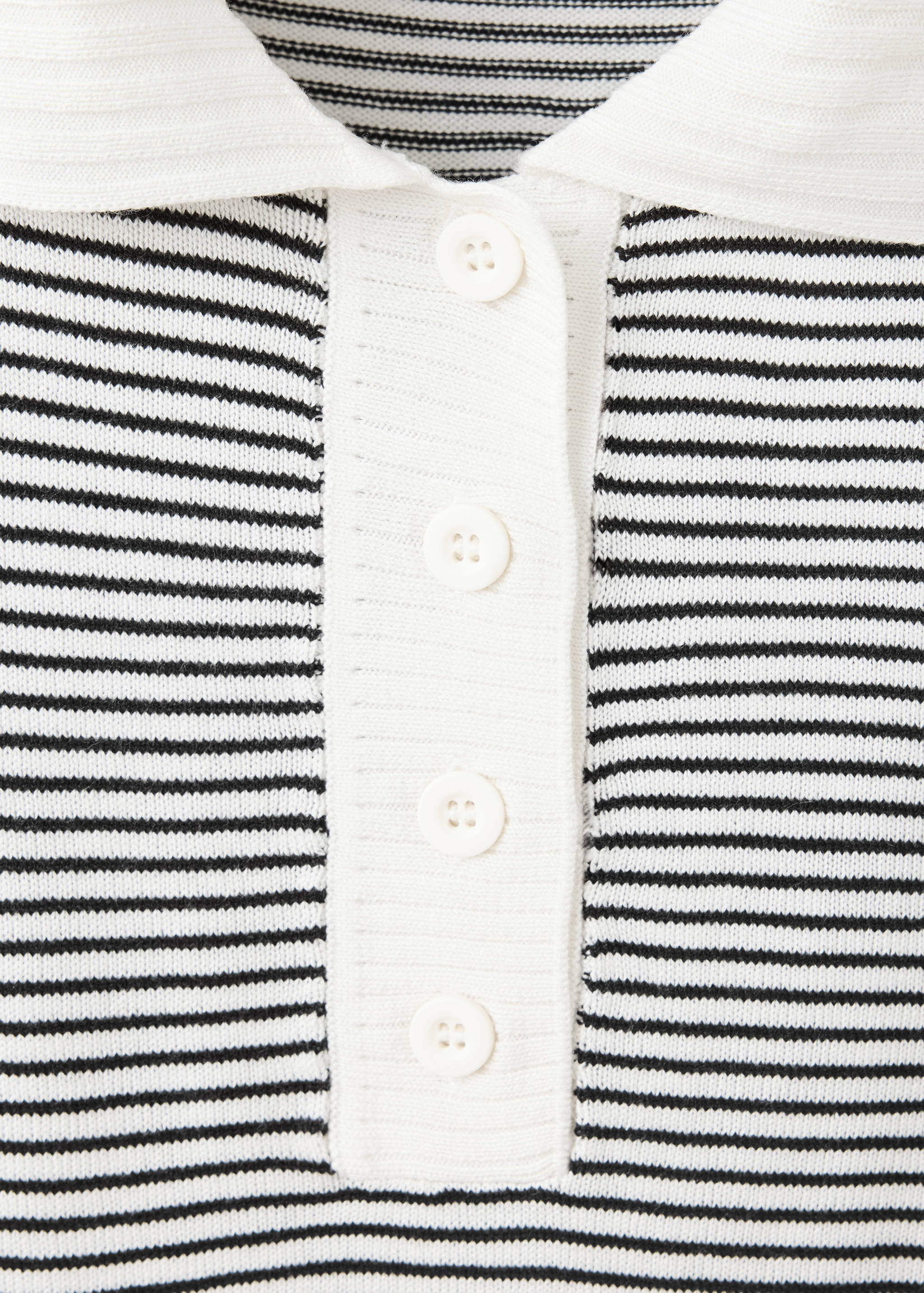 Striped fine-knit polo shirt - Details of the article 8
